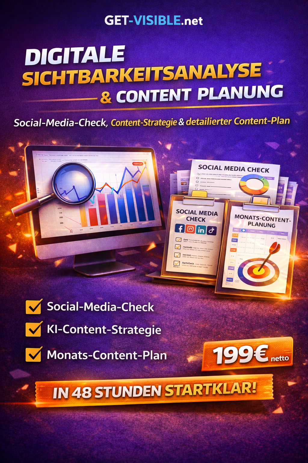 Digitales Sichtbarkeits-System Monatliche Analyse & Content-Planung